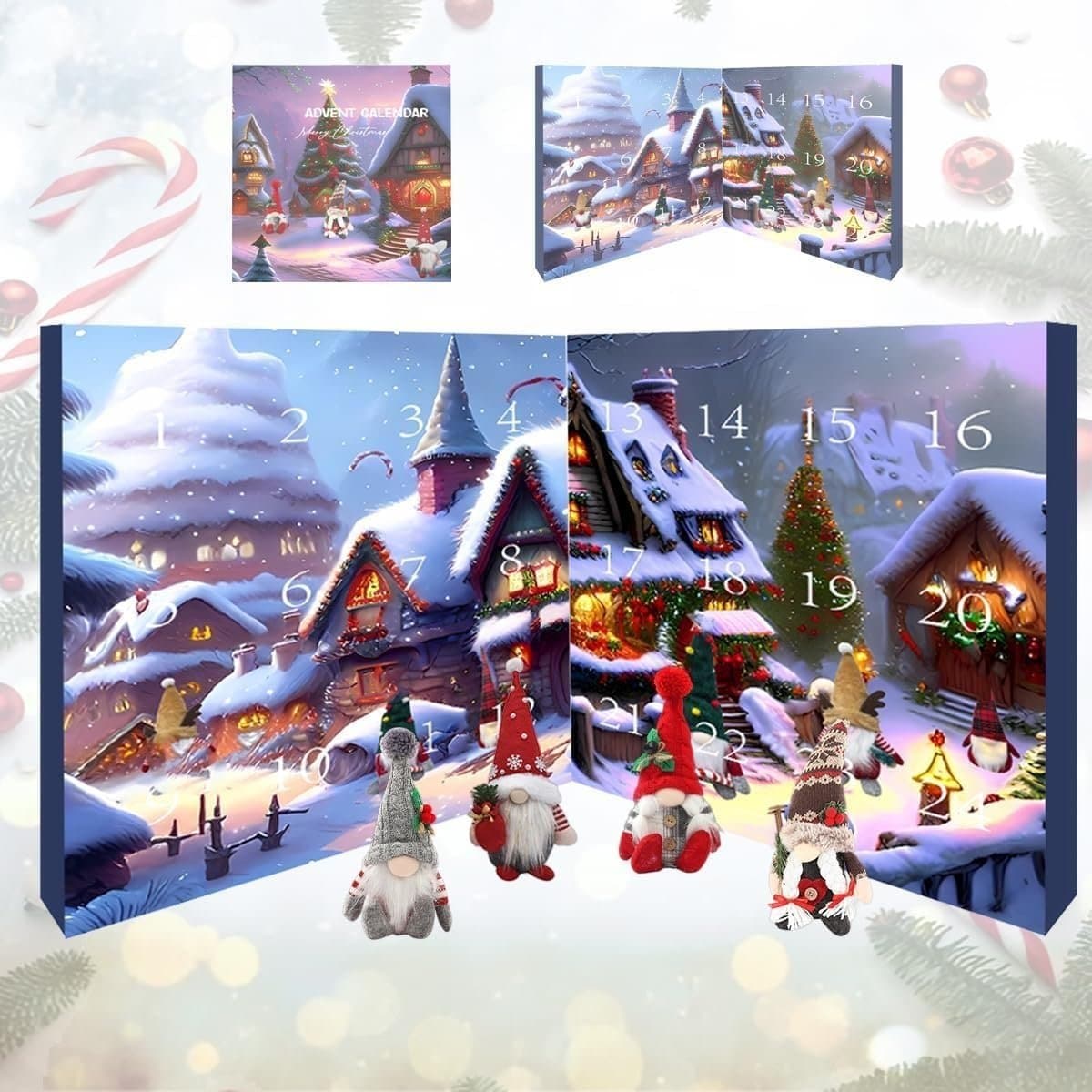 Advent Calendar with 24 Plush Elves | Christmas Countdown for Kids with a Daily Elf Surprise | Festive Indoor Decor