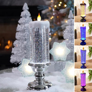 LED Flame Christmas Lights with Swirling Glitter | Four Colours of Festive Indoor Lighting | Water-Filled Safe Glow
