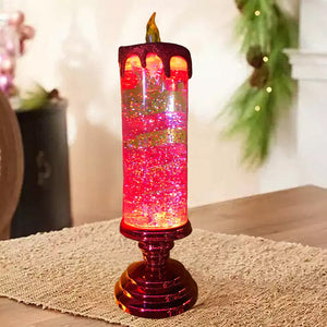 LED Flame Christmas Lights with Swirling Glitter | Four Colours of Festive Indoor Lighting | Water-Filled Safe Glow