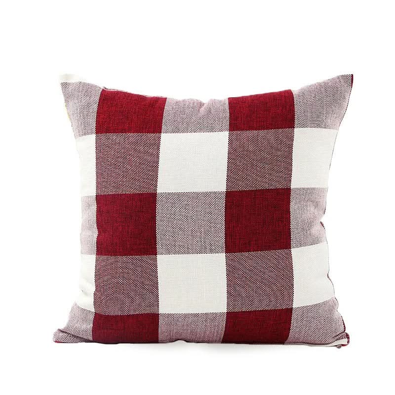 Checked Plaid Cushion Cover 45x45cm Cotton Blend