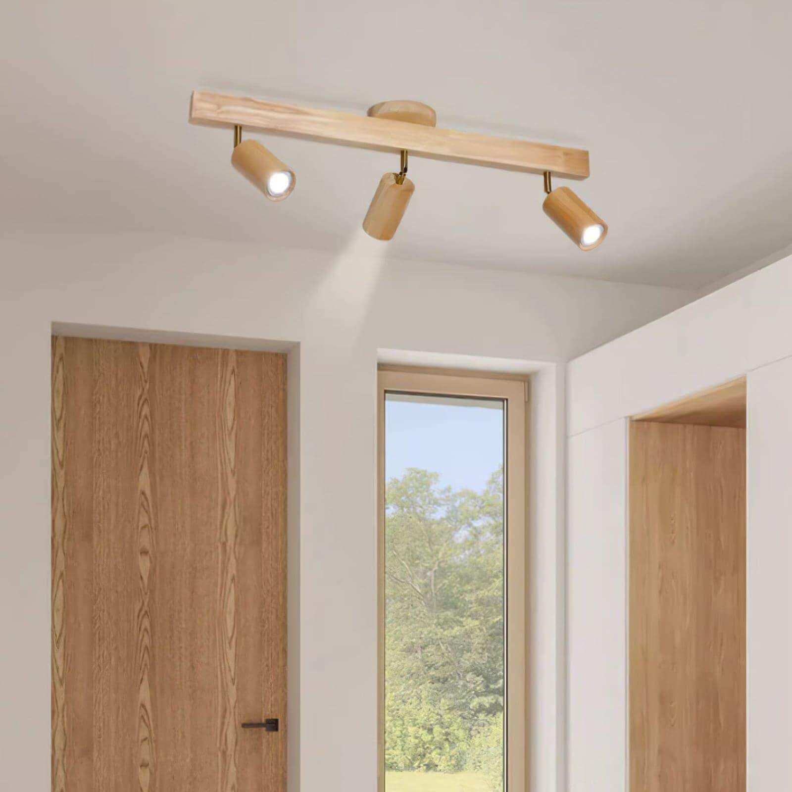 Wood Track Lighting Adjustable Spotlights