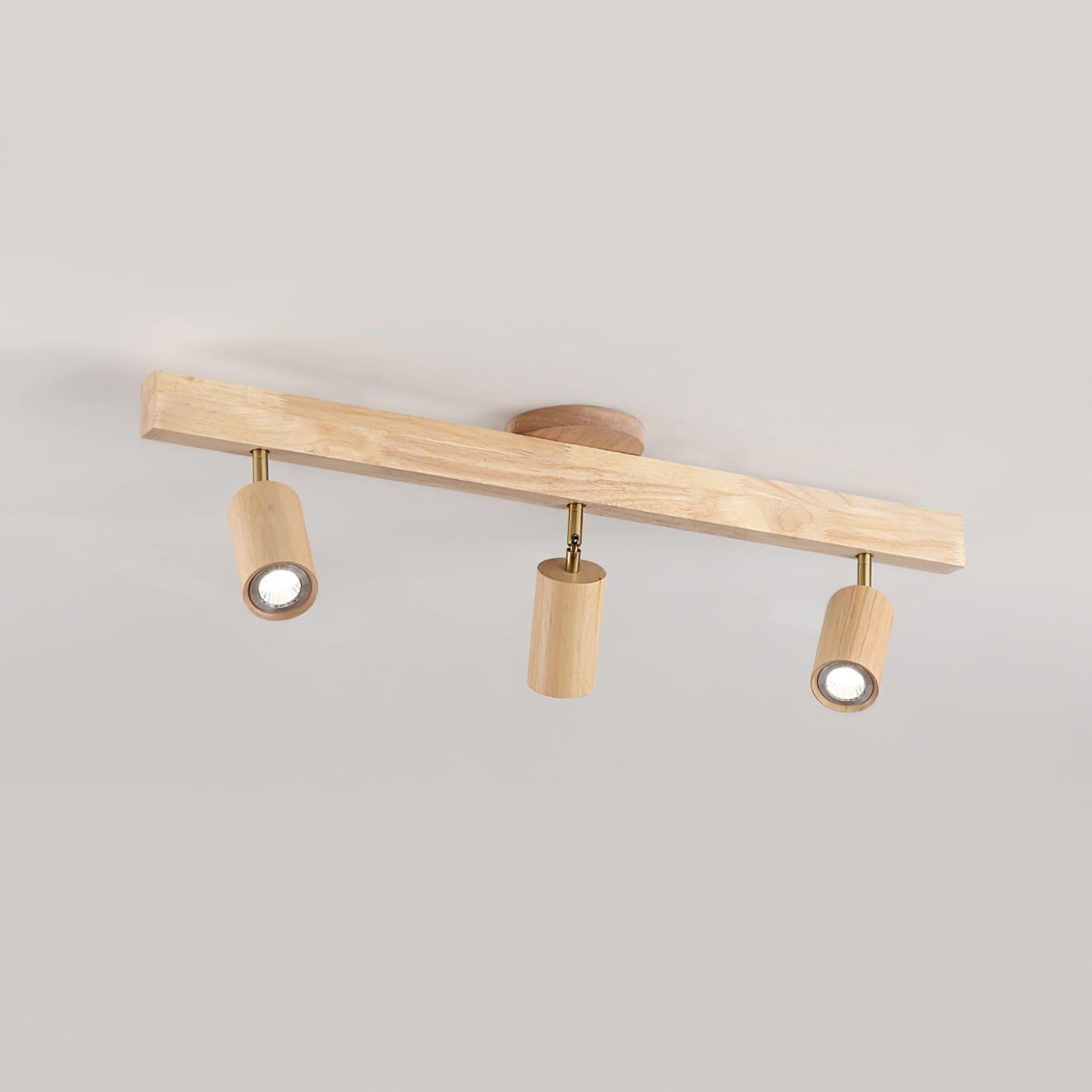 Wood Track Lighting Adjustable Spotlights
