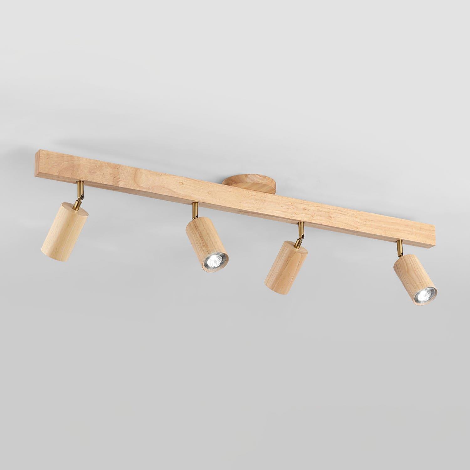Wood Track Lighting Adjustable Spotlights