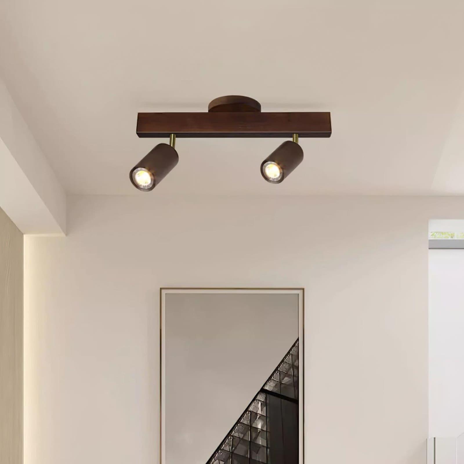 Wood Track Lighting Adjustable Spotlights