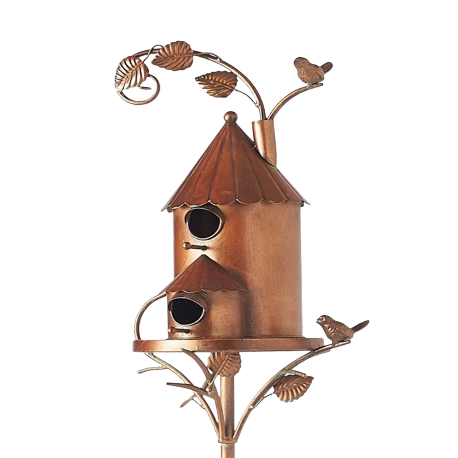 Metal Art Birdhouse on Garden Stake