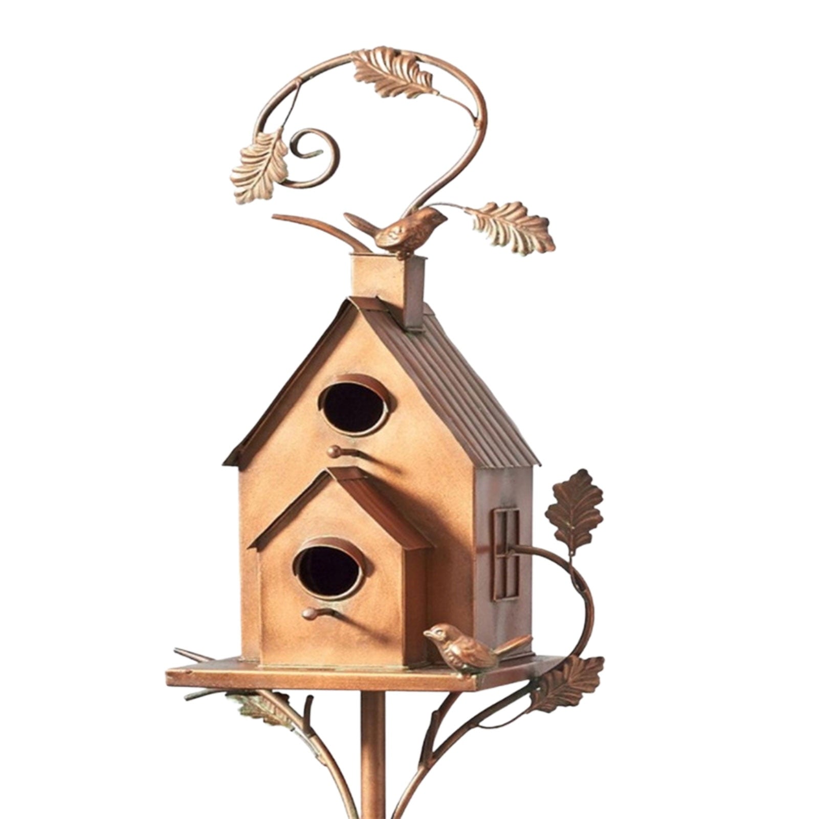 Metal Art Birdhouse on Garden Stake