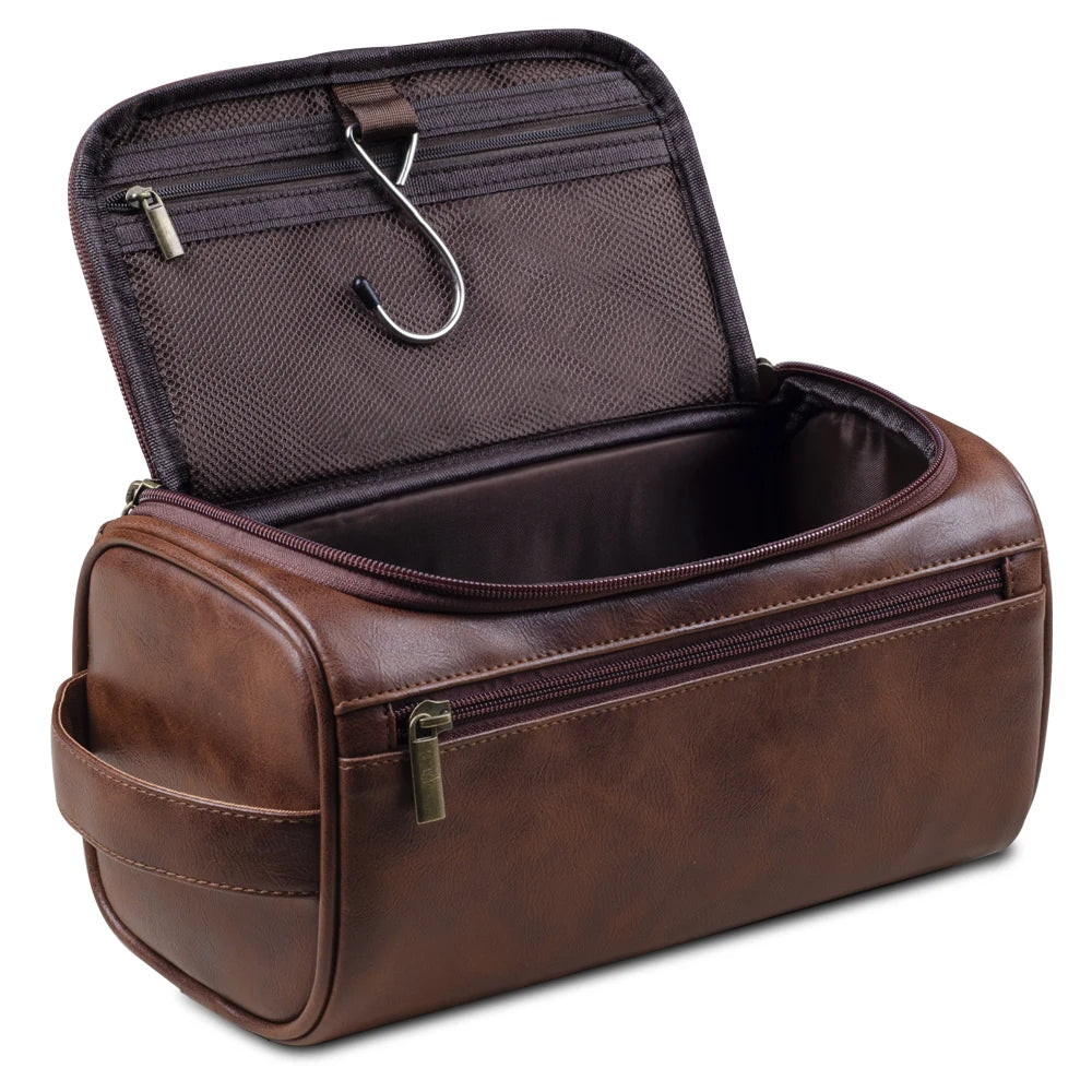 Travel Bags for Makeup and Toiletries with a Metal Hook | Inner Compartments and a Front Zip Pocket | Water Repellent, Three Colors
