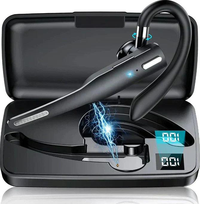 Bluetooth 5.1 Headset with Dual Microphones and Wind Noise Reduction | Wireless Headphones in Ear Form, 20 to 25 Hours of Talk Time