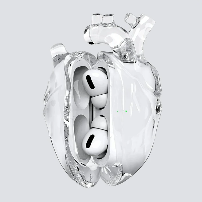 White Halloween heart design silicone AirPods case