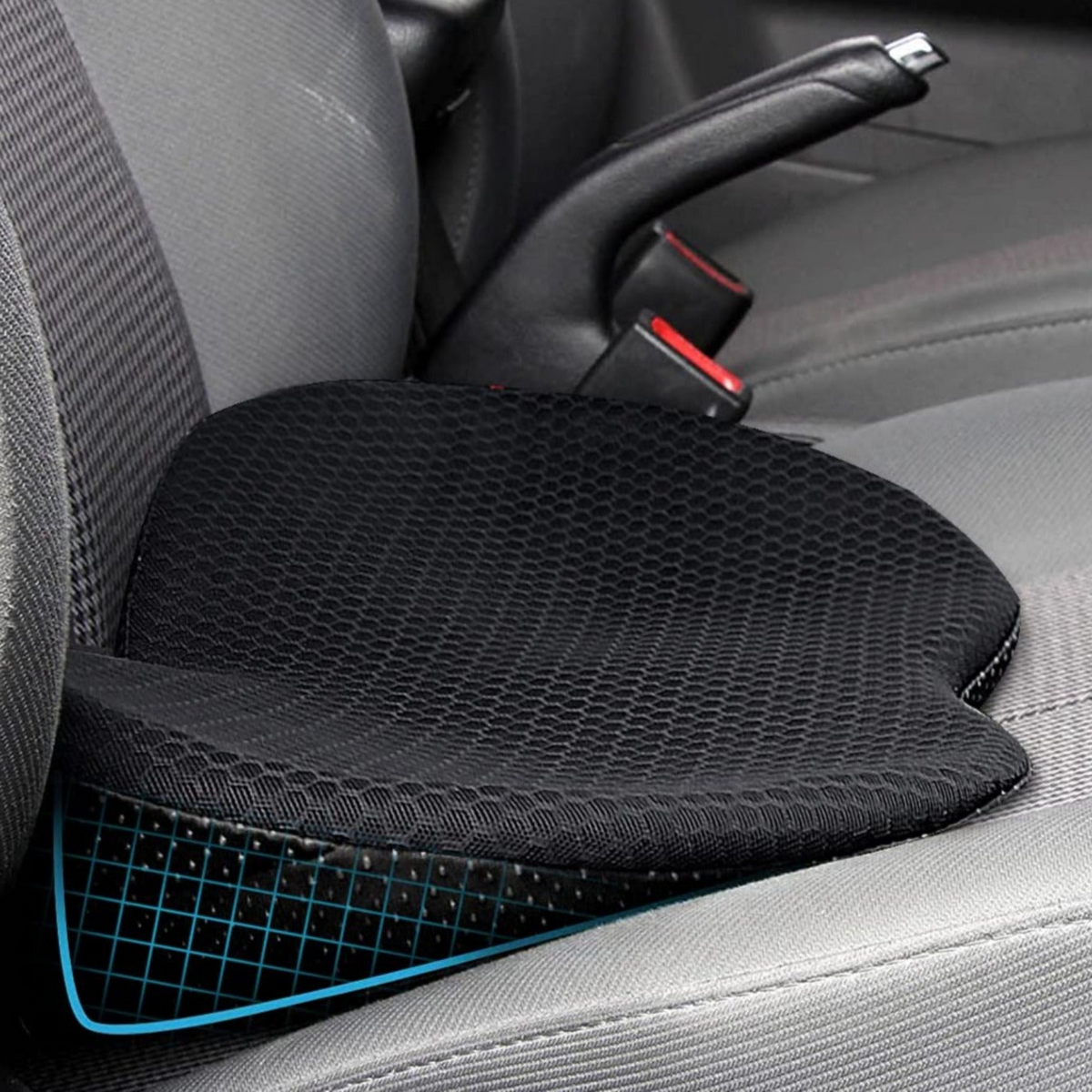 Memory Foam Car Seat Cushion for Adults | 3.5 Inch Driving Riser with a Breathable, Washable Zip Off Cover