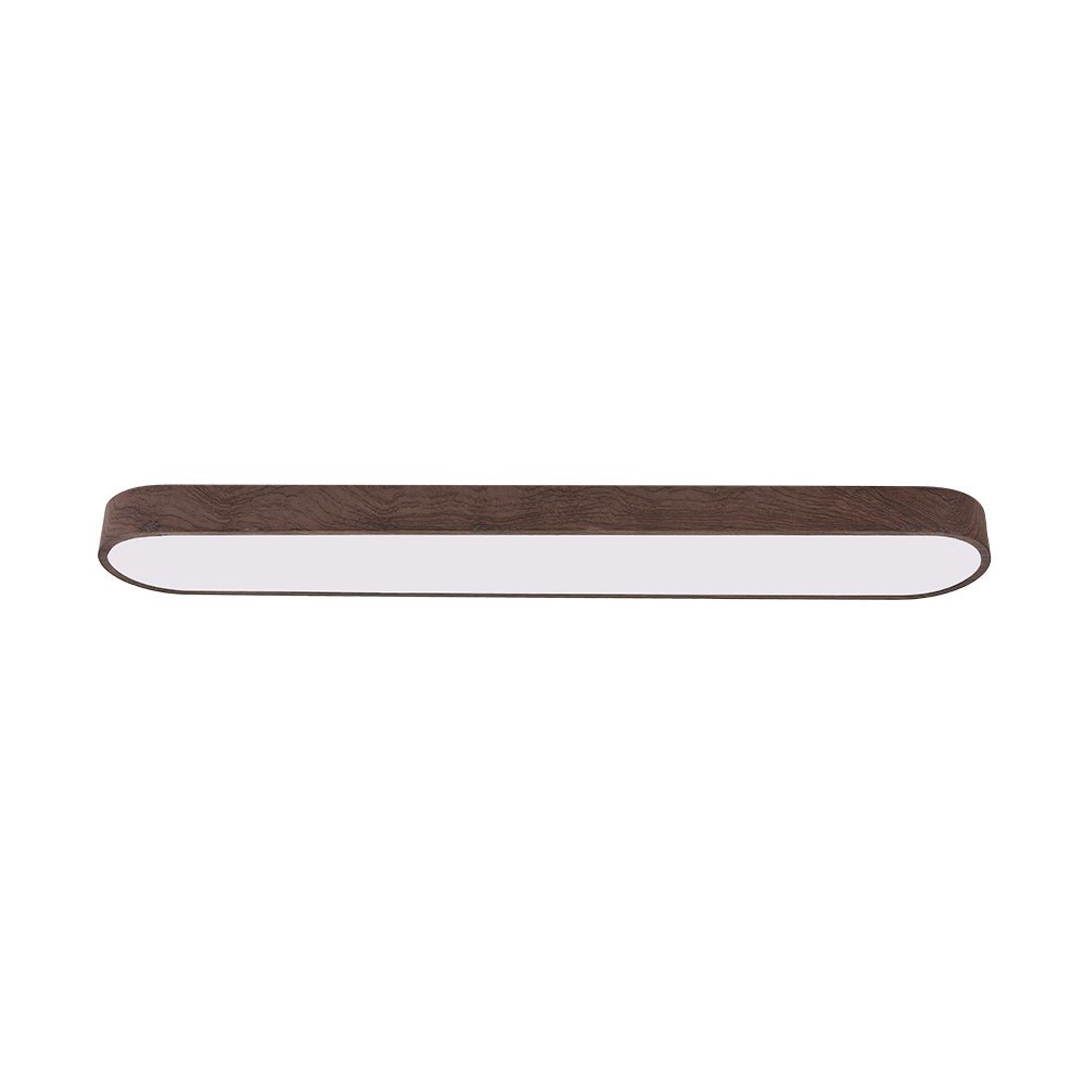 LED Oval Ceiling Light Wood Accent