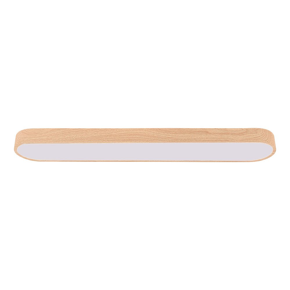 LED Oval Ceiling Light Wood Accent