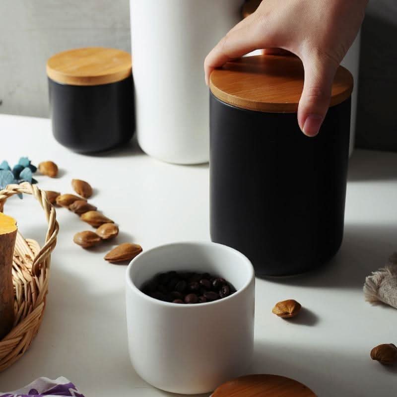 BAMBOOFRESH Ceramic Storage Jars – Airtight & Stylish for Every Kitchen