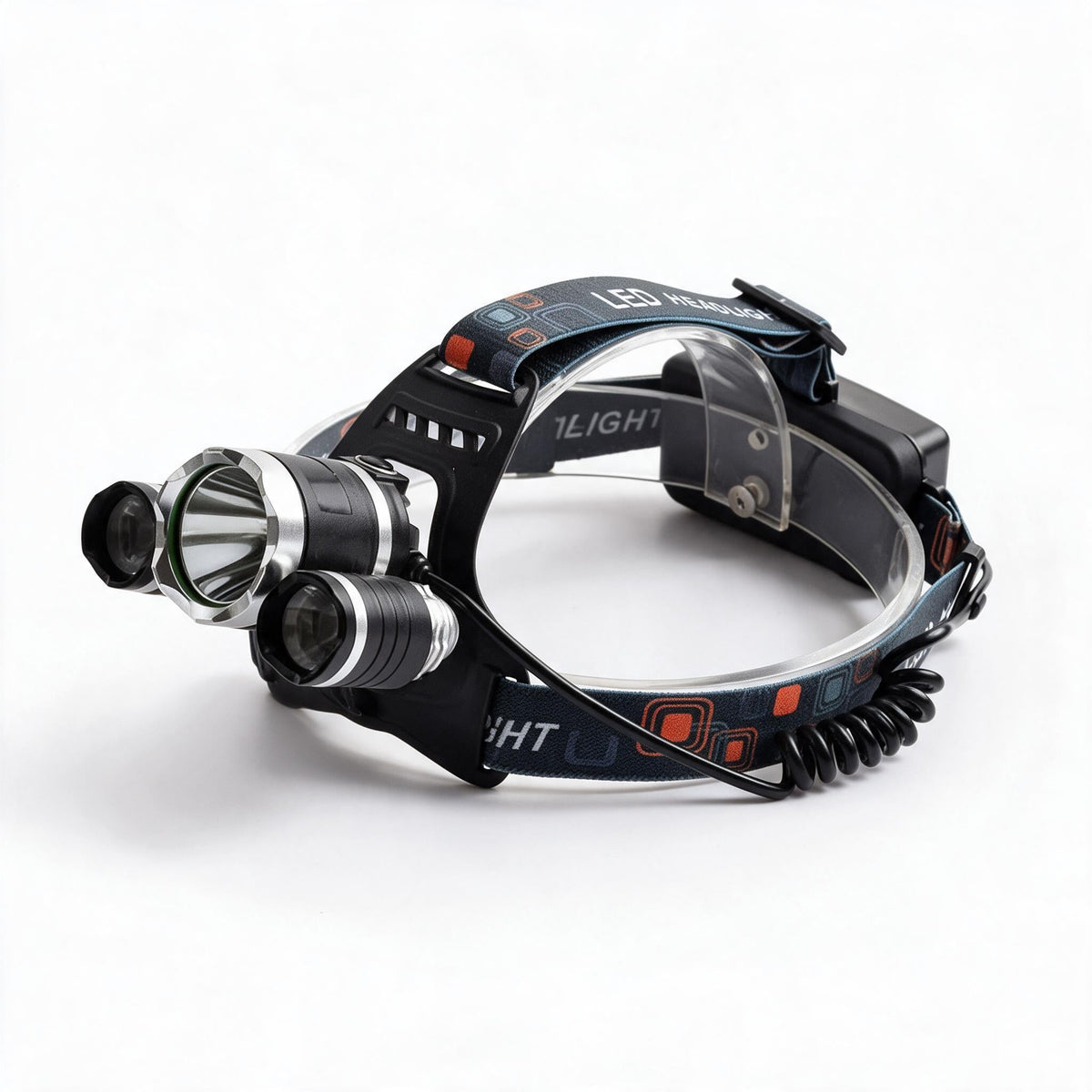 Rechargeable LED Flashlight Headlamp with 3 Light Sources | 5000 Lumens, 4 Modes, 18650 Batteries and USB Cable Included