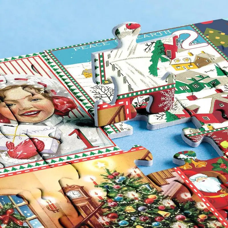 Christmas Advent Calendar with 1000-Piece Puzzle | Daily Countdown from 1 to 24 December | Family Festive Tradition