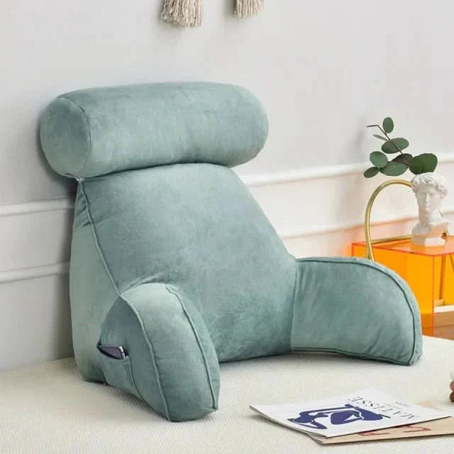 Backrest Reading Pillow with Arms Pocket