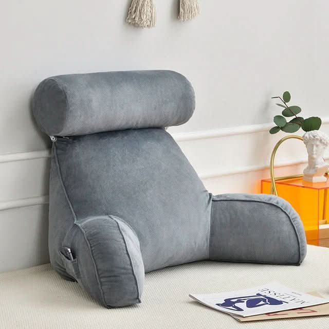 Backrest Reading Pillow with Arms Pocket