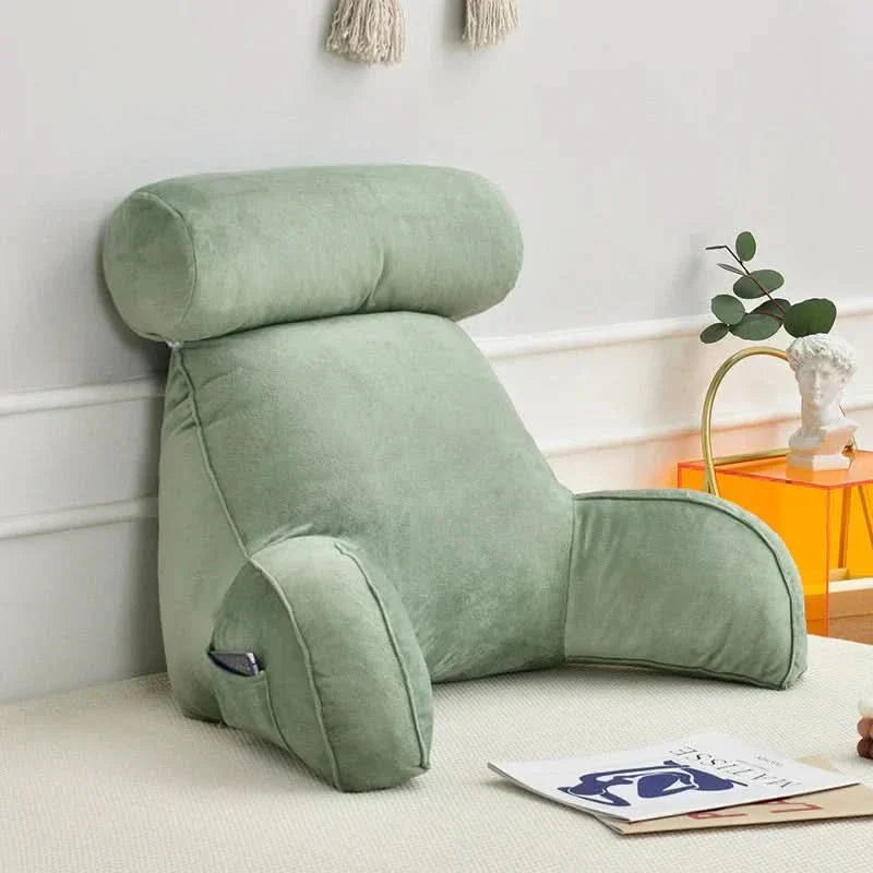 Backrest Reading Pillow with Arms Pocket