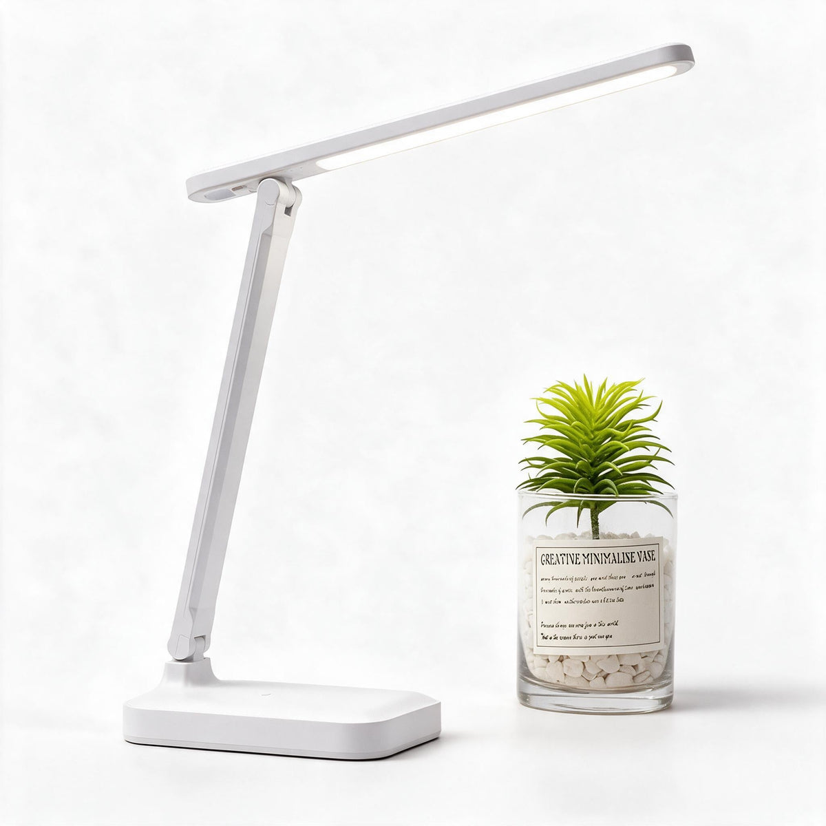 Rechargeable LED Desk Lamp with 6000 mAh Battery | Folds Flat, Touch Dimming in Three Steps | Warm, Neutral and Cool