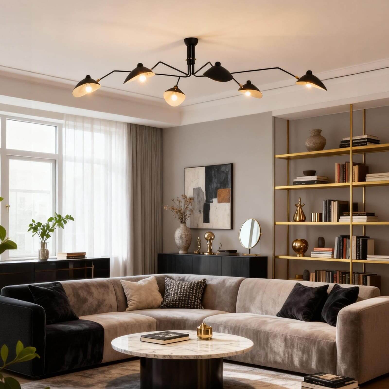 Multi Arm Ceiling Light Semi Flush Mount
