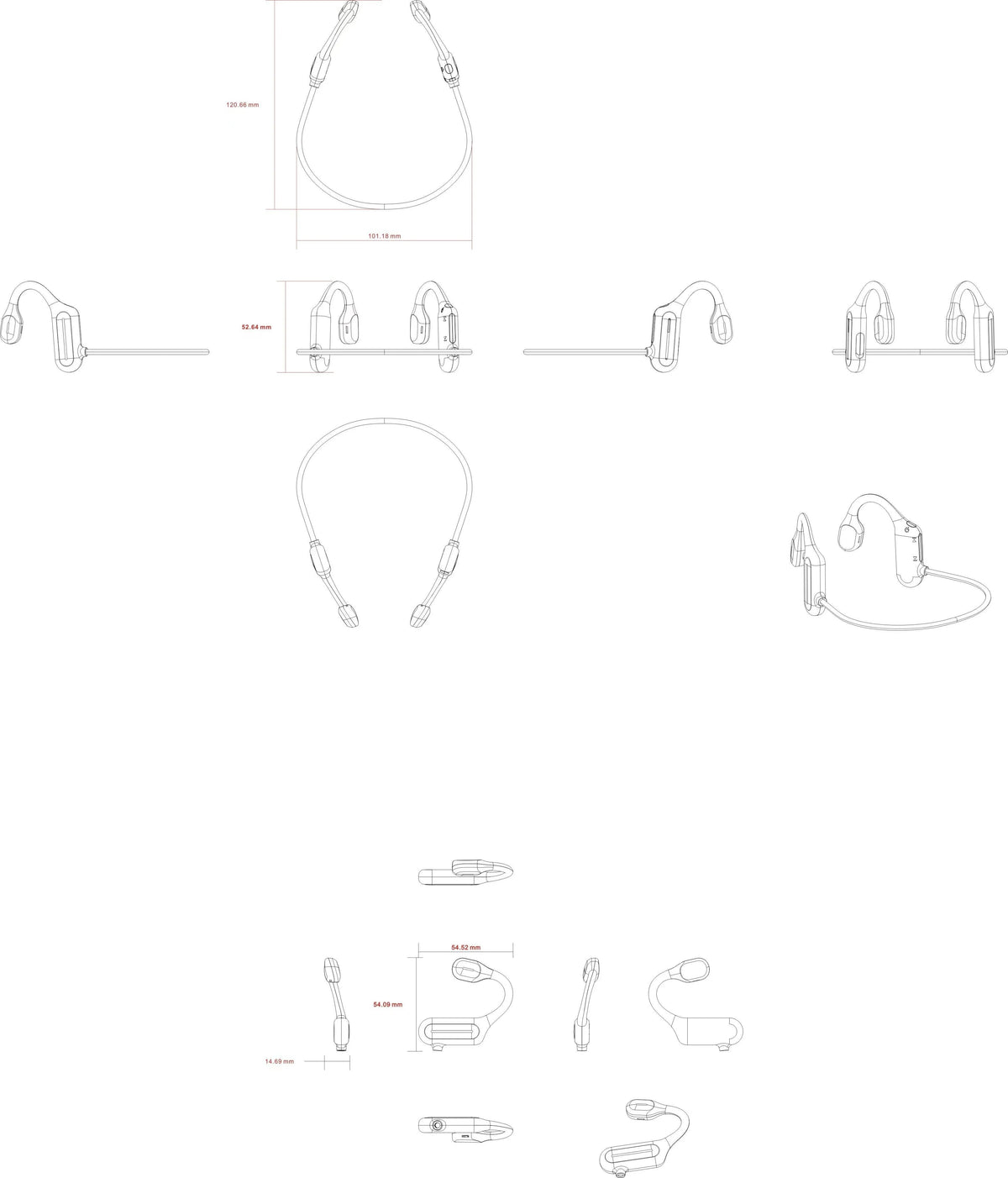 Bone Conduction Open Ear Design, Good Headphones for Gym and Running | Sweat Resistant with a Built In Mic | Black, Blue or Pink