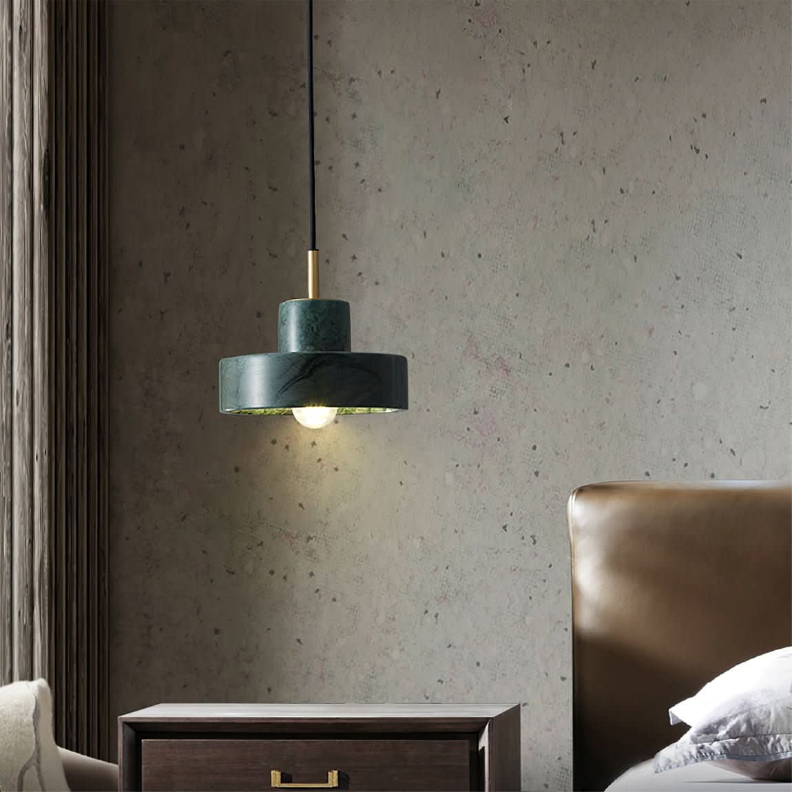 Marble Pendant Light Brass Finish