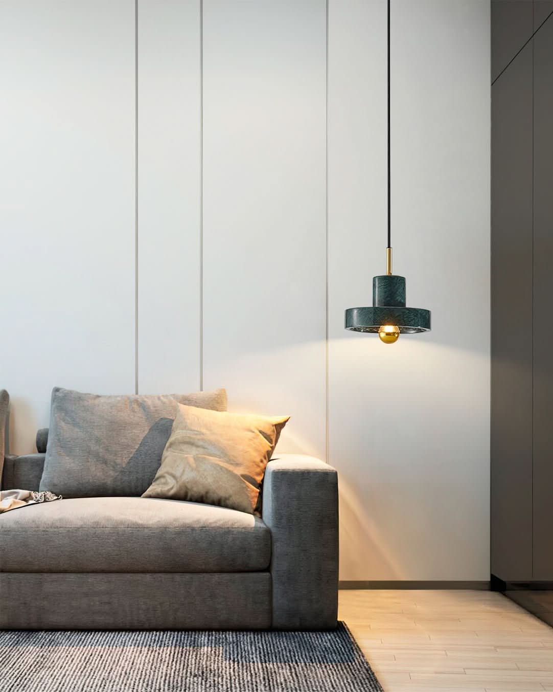 Marble Pendant Light Brass Finish
