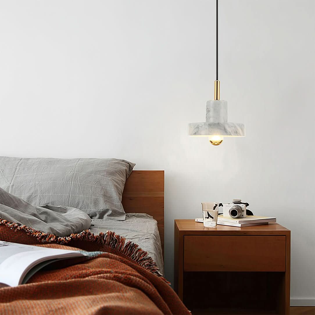 Marble Pendant Light Brass Finish