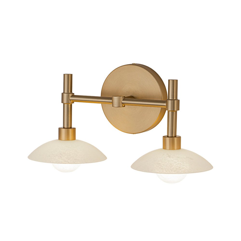 2 Light Brass Dome Wall Sconce