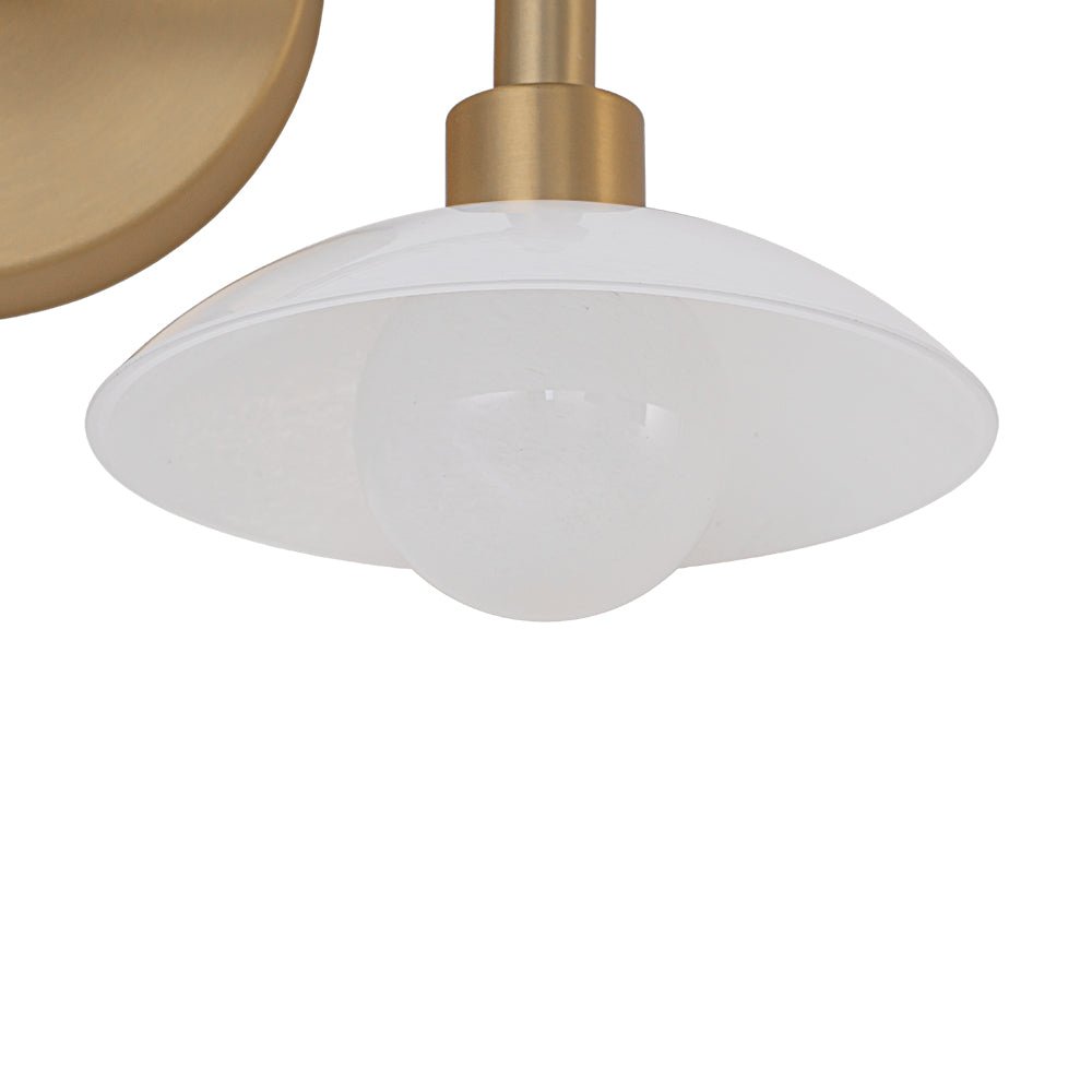 2 Light Brass Dome Wall Sconce