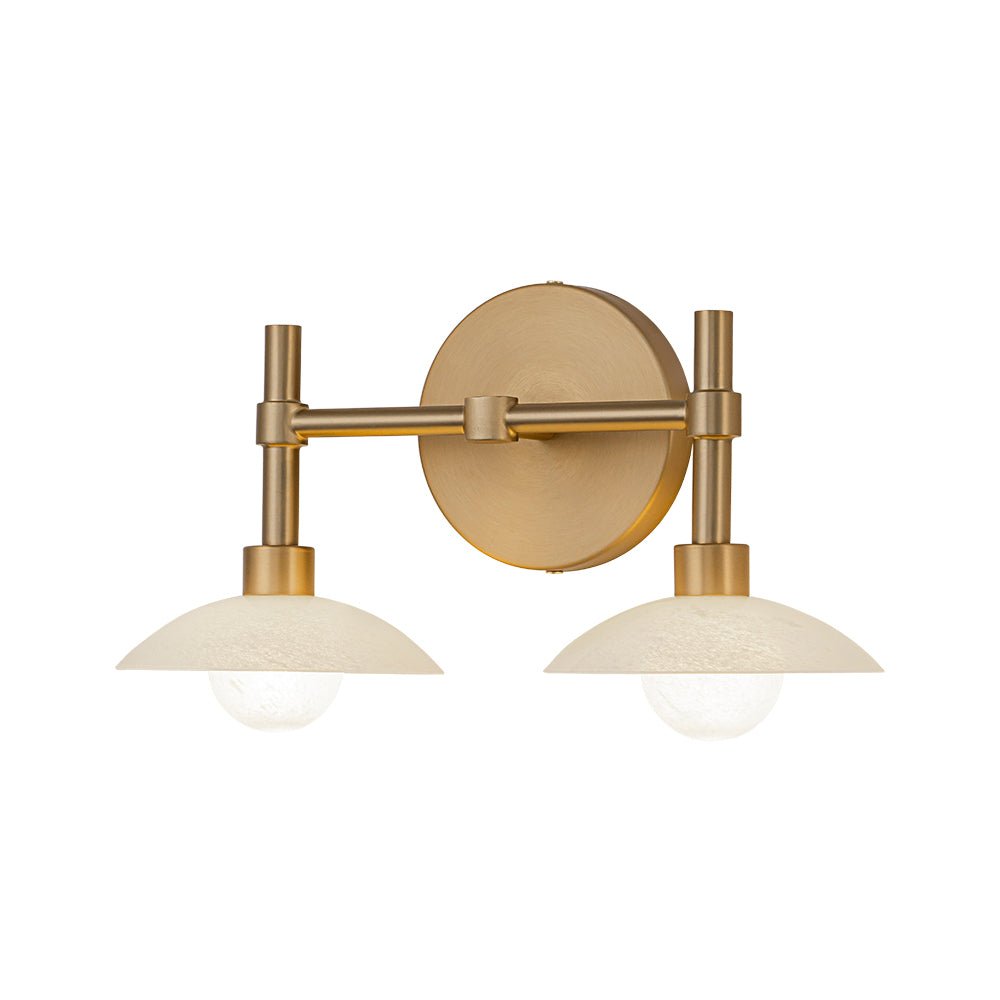 2 Light Brass Dome Wall Sconce