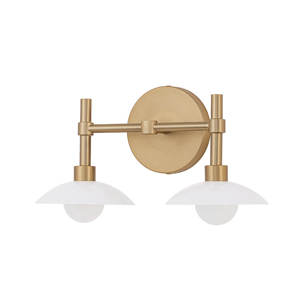 2 Light Brass Dome Wall Sconce