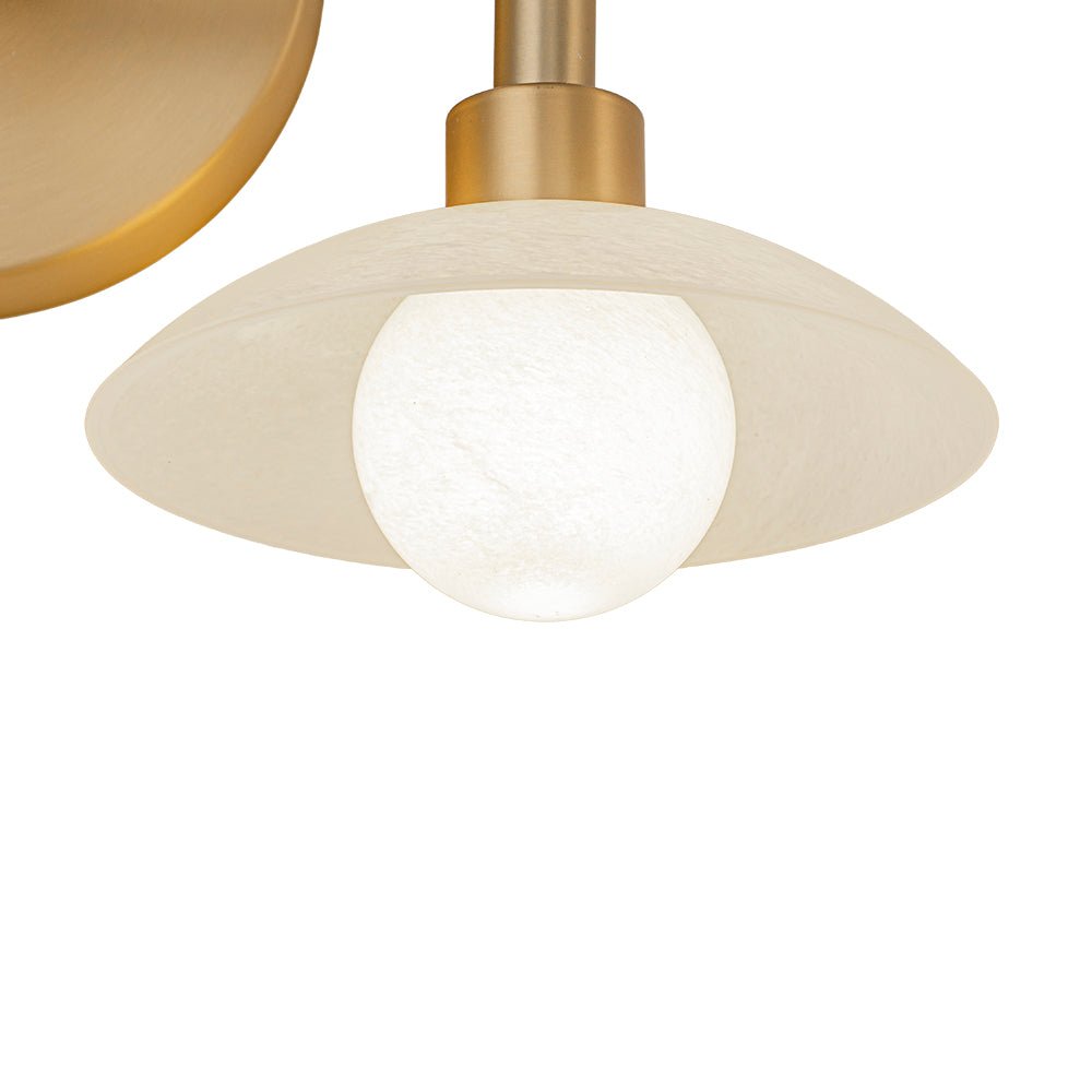 2 Light Brass Dome Wall Sconce