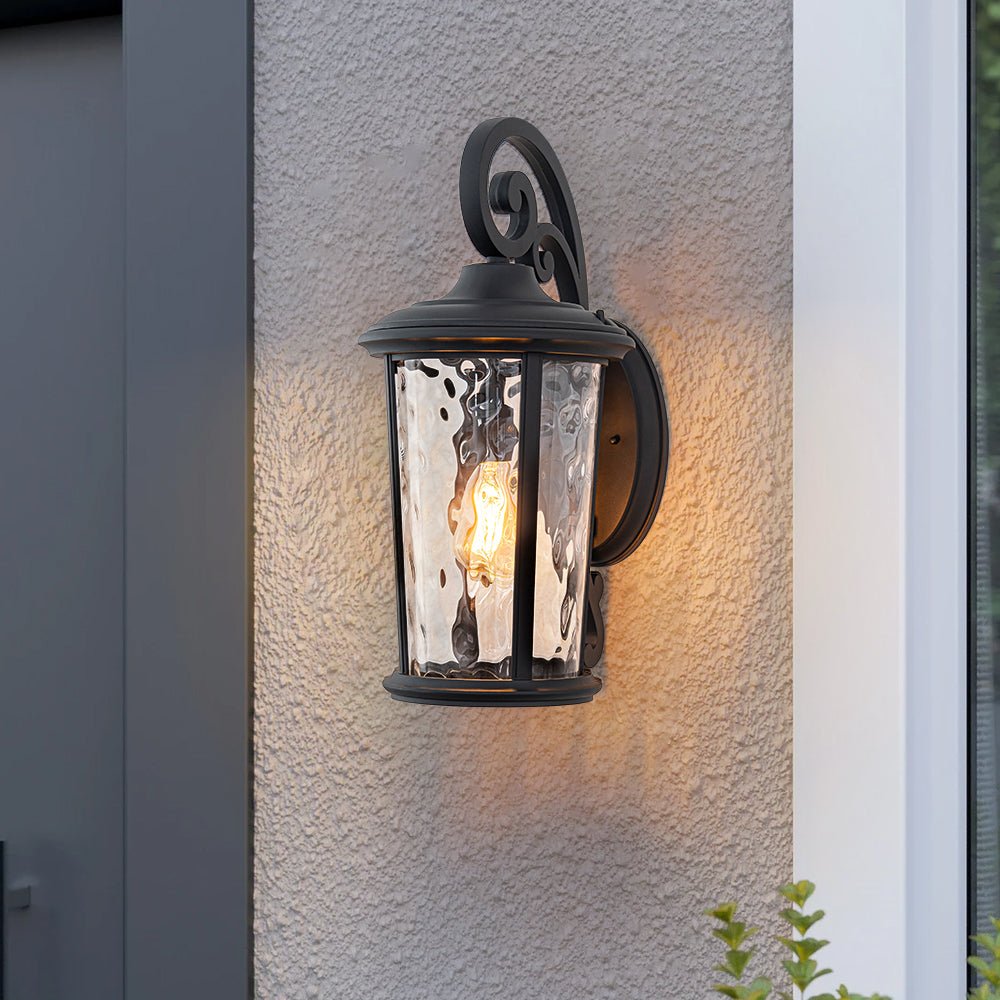 Glass Lantern Outdoor Wall Sconce