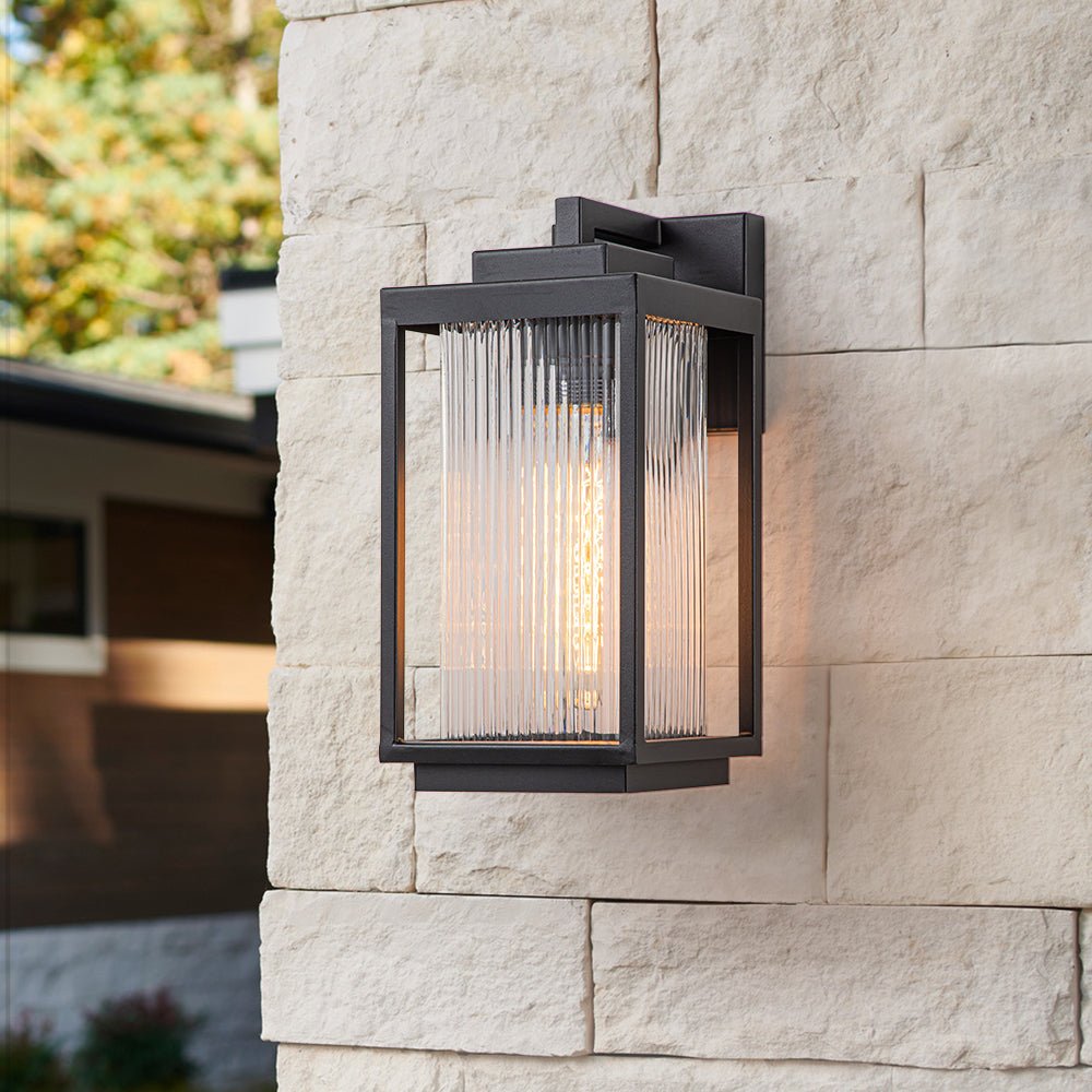 Striped Glass Outdoor Wall Sconce