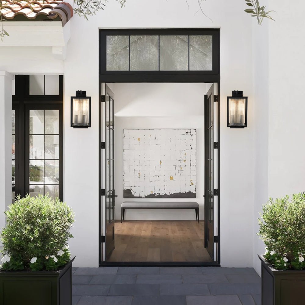 Striped Glass Outdoor Wall Sconce