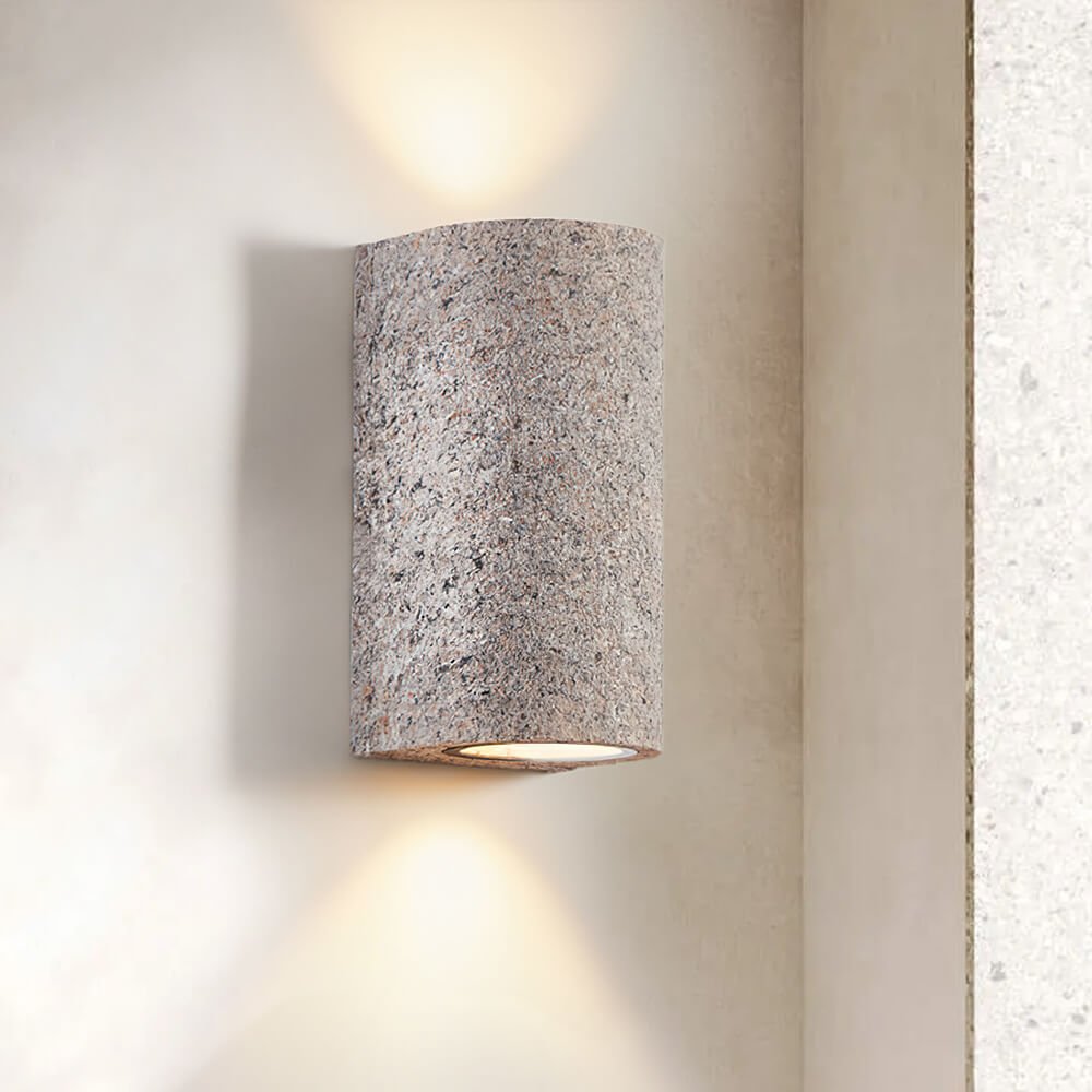 LED Cylinder Stone Wall Sconce
