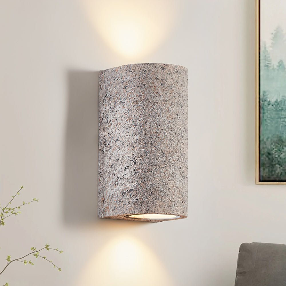 LED Cylinder Stone Wall Sconce