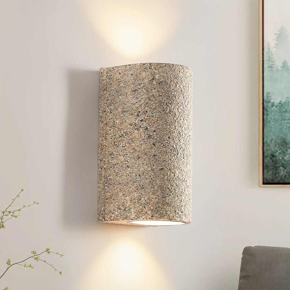 LED Cylinder Stone Wall Sconce