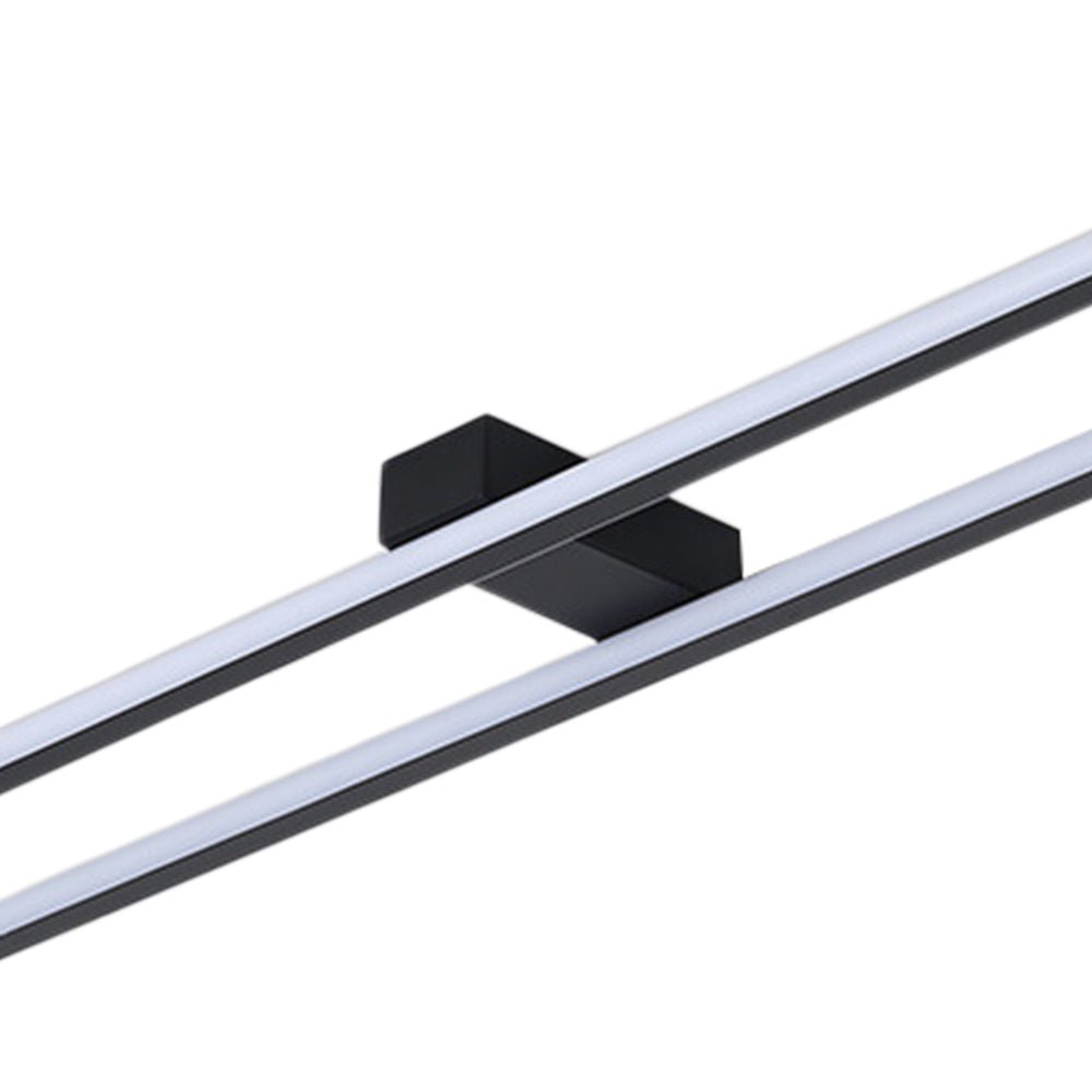 Two Strip LED Black Flush Mount