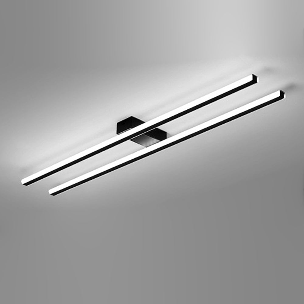 Two Strip LED Black Flush Mount