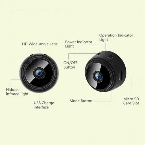 Mini WiFi Camera with a Magnetic Mount | 1080p HD Video, Infrared Night Vision and Phone App for Home or Vehicle