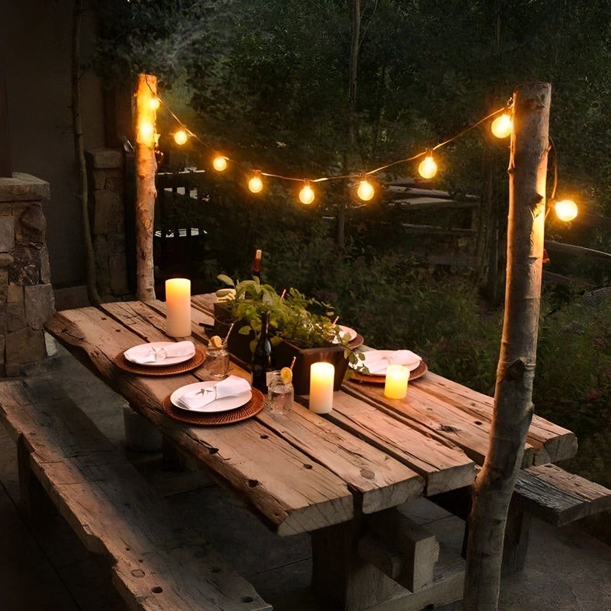 Outdoor Christmas Lights with Warm White Globe Bulbs | Garden, Patio and Party String Lighting | 15 or 30 Meter