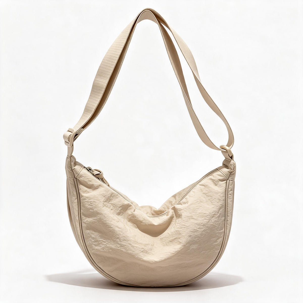 Lightweight Crossbody Bag with One Roomy Compartment | Dumpling Shape Shoulder Sling for Work, Shopping or a Day Out | Eight Colors