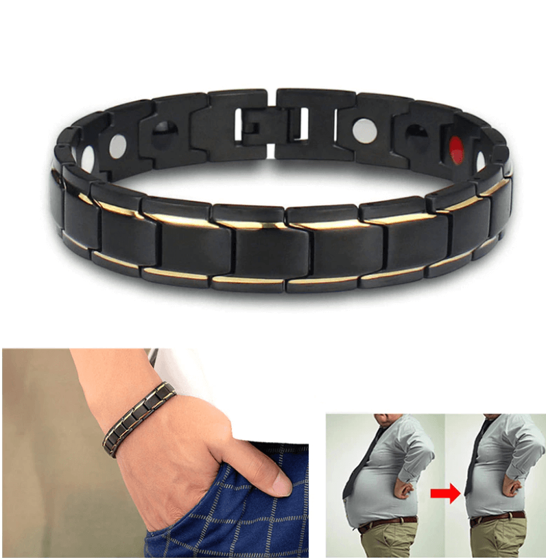 Magnetic Stainless Steel Bracelet for Men and Women | Rust Free Polished Links with Smooth Edges | 6 Finishes
