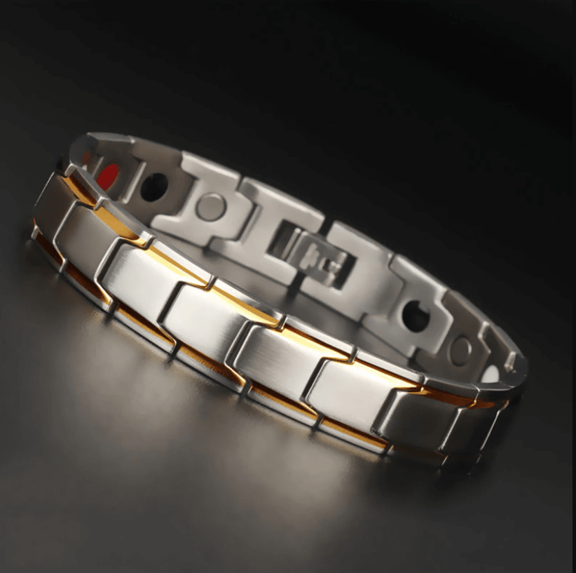 Magnetic Stainless Steel Bracelet for Men and Women | Rust Free Polished Links with Smooth Edges | 6 Finishes