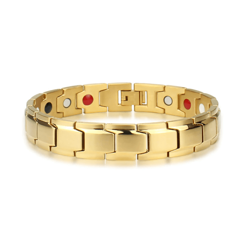 Magnetic Stainless Steel Bracelet for Men and Women | Rust Free Polished Links with Smooth Edges | 6 Finishes