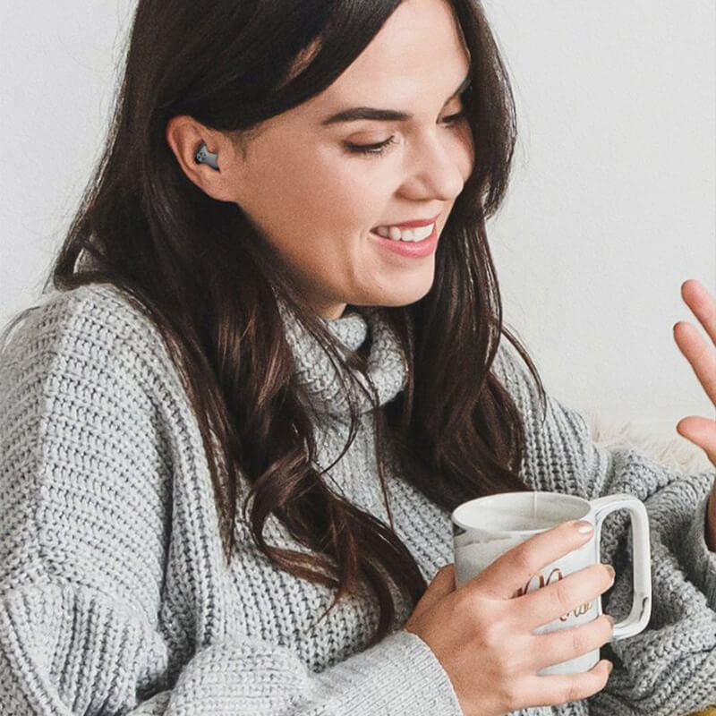 Ultra Flat Wireless Earbuds for Sleeping | Bluetooth In Ear Headphones with Mic | 24 Hour Charging Case