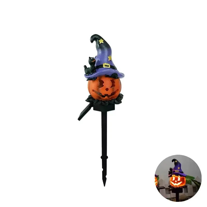 Solar Halloween Yard Light | 16.5 In Pumpkin Or Ghost Stake, IP44 Waterproof | 6 To 8 Hours Of Dusk To Dawn Glow