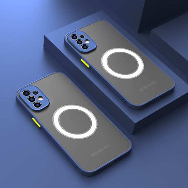 Magnetic Shockproof Phone Covers for Samsung Galaxy | Matte Hard Shell Case with Raised Camera and Screen Edges